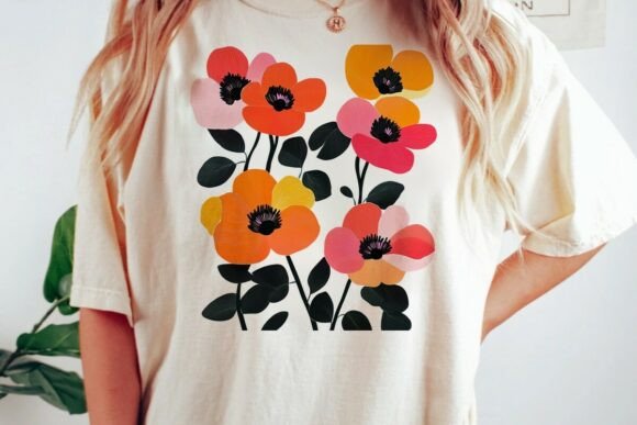 Abstract Poppy Flower Graphic Design Png: A Modern Design Asset