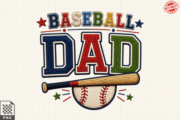 Baseball Dad Faux Yarn Tshirt Png Design: A Creative Asset for Modern Branding