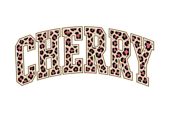 Cherry Leopard Print Name Design: A Trendy Visual Asset