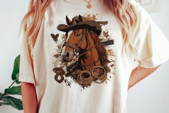 Cowboy Horse Western Rodeo Design Png: Authentic Western Flair