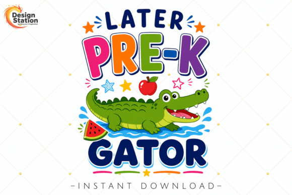 Cute Alligator School Design PNG for Playful Branding