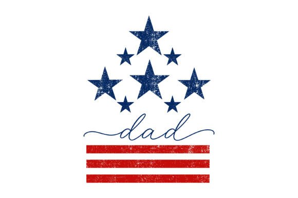 Dad Patriotic Stars and Stripes Design: A Modern Graphic Asset