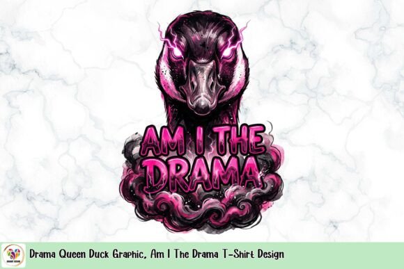 Drama Queen Duck Graphic: Bold Typography & Humor in Design