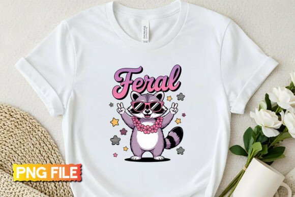 Feral Raccoon Preppy Striped PNG Design: A Creative Asset