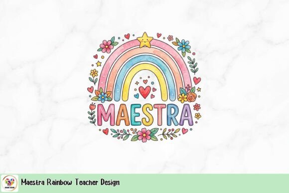 Maestra Rainbow Teacher Design: A Vibrant Visual Asset