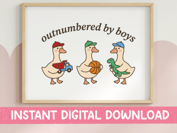 Outnumbered by Boys SVG PNG Goose Design: A Creative Asset for Modern Projects