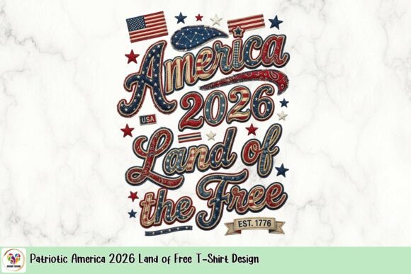 Patriotic America 2026 Land of Free T-Shirt Design: A Bold Graphic Resource
