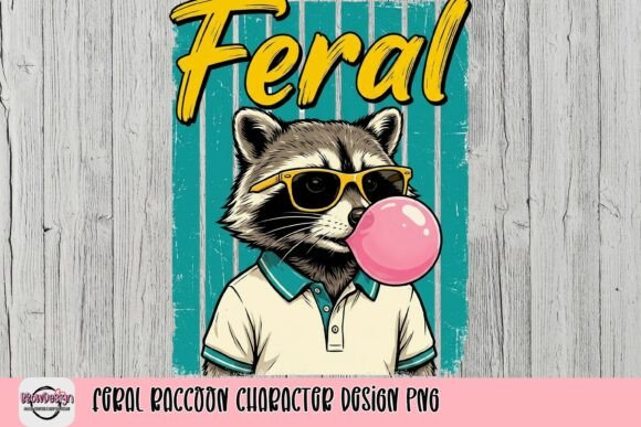 Quirky Raccoon Design: A Fun Asset for Creative Projects