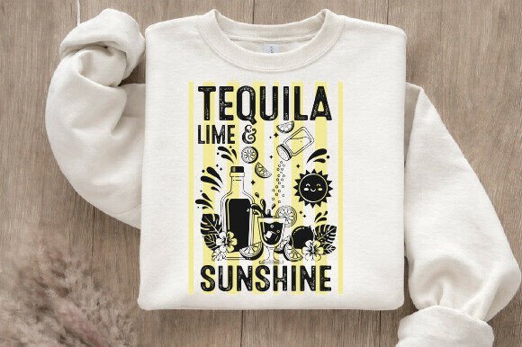 Tequila Lime & Sunshine: A Vibrant Design Asset for Summer Projects