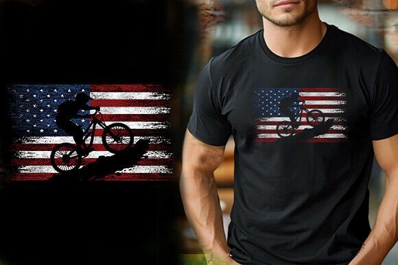 USA Flag Cycle Vector T-Shirt Design: A Creative Asset for Modern Branding